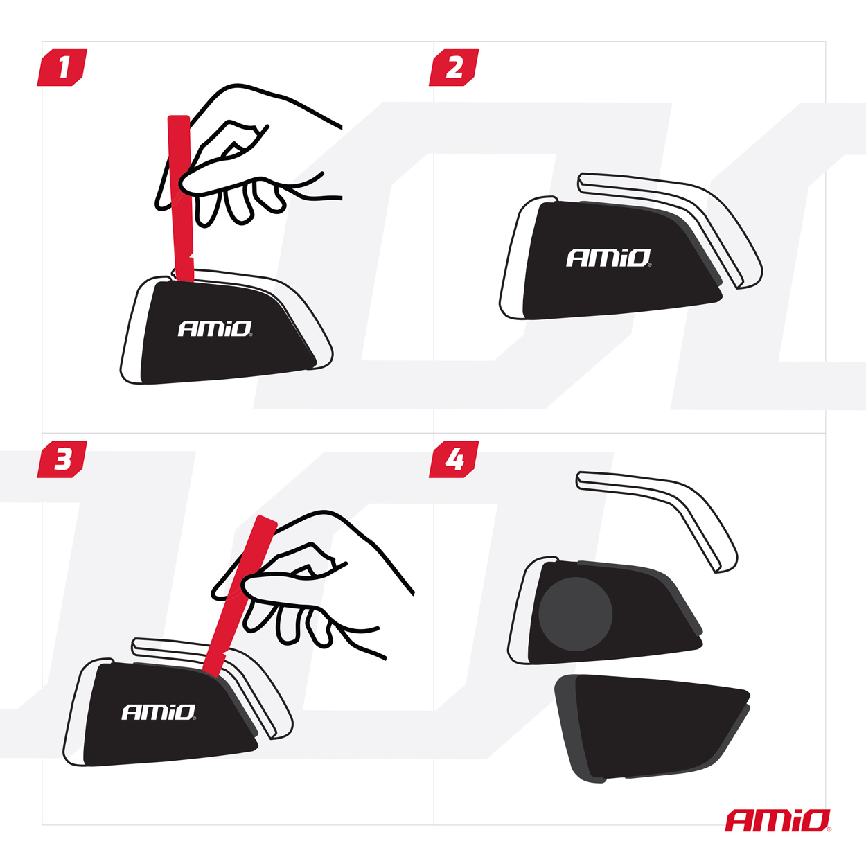 AMIO - Κεντρικο Κλειδωμα Αυτοκινητου Ασυρματο Keyless Entry Με 2 Χειριστηρια – 2 Τεμ. (04344/AM) - Thumbnail 3