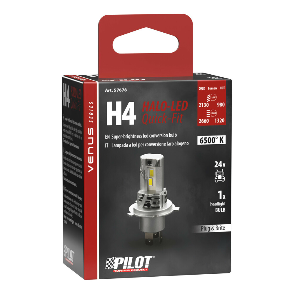 H4 24V P43T 2130/1320LM 6.500K Halo LED Quick-fit Venus Series Plug & Play 1τεμ - Thumbnail 3