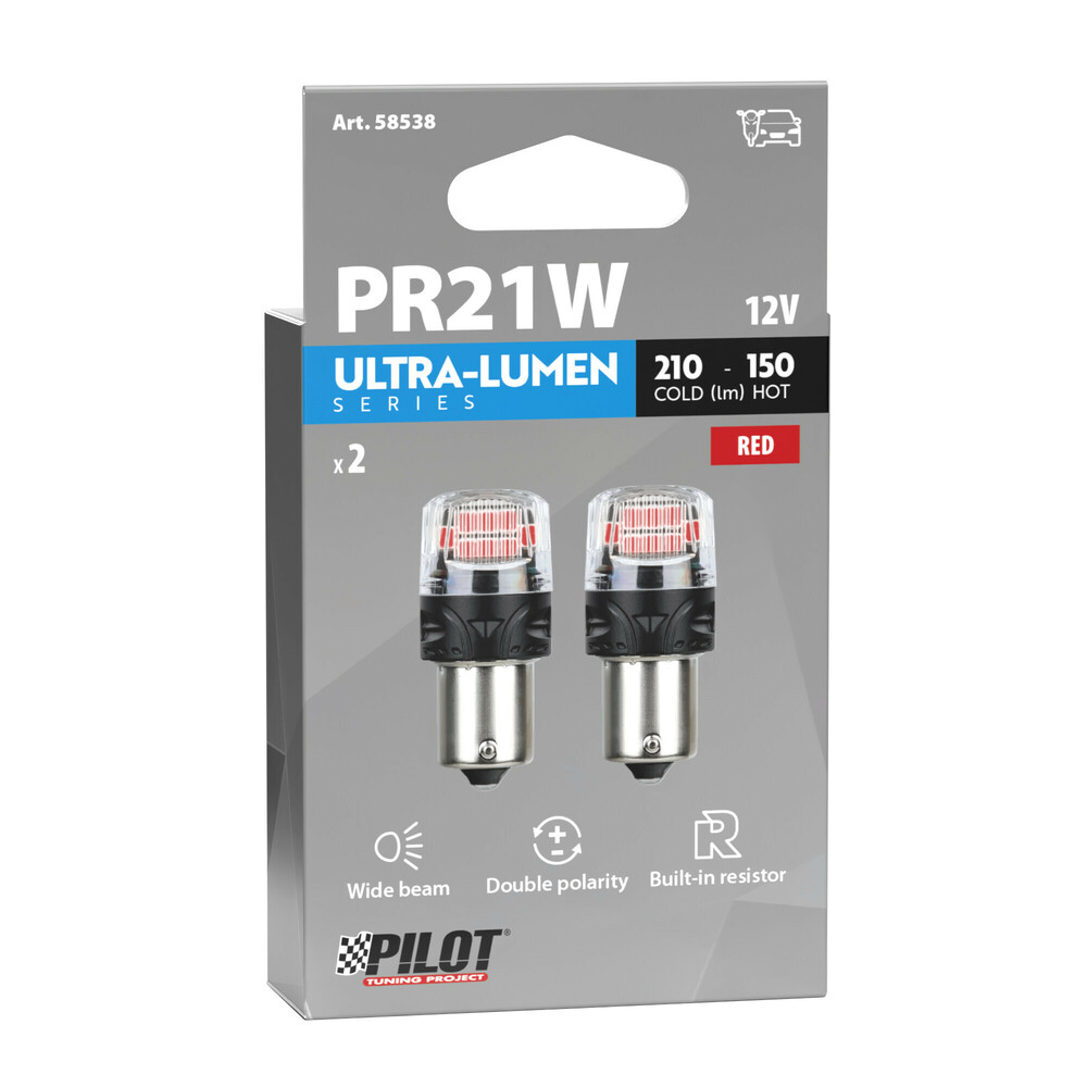 PR21W 12V BAW15S 150LM Κοκκινο Φως LED Can-bus Ultra-lumen Series 2τεμ. - Thumbnail 3