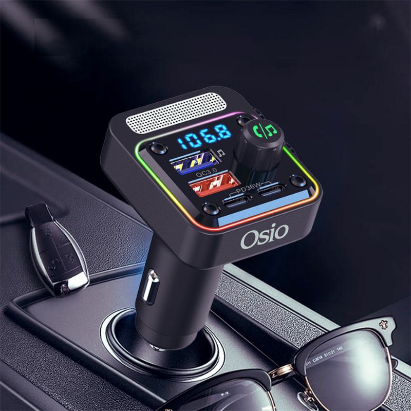 Fm Transmitter Αναπτηρα 12V Με Bluetooth OFT-4260BT Φορτιστη Usb Type-a + Usb Type-c OSIO - Thumbnail 9