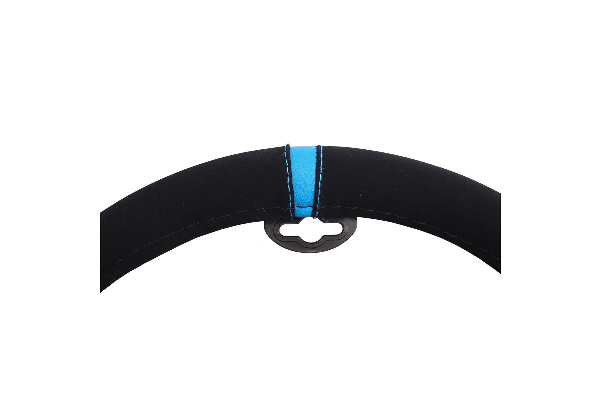 Καλυμμα Τιμονιου Carrera Look Blue Μαυρο Με Μπλε Ριγα Μικροφιμπρα 37-39CM SIMONI RACING  - 1 Τεμ. - Thumbnail 2