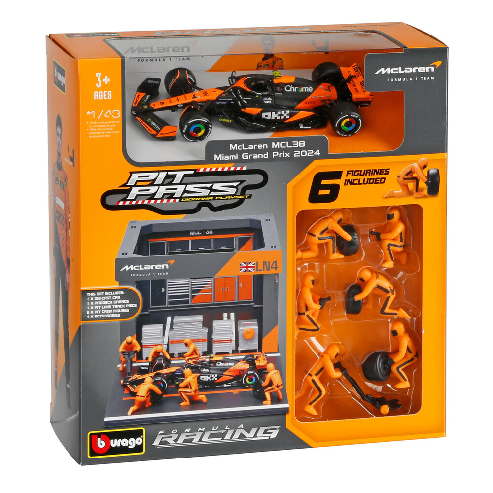 Μινιατουρες Pit Stop Mclaren MCL38 Norris 1:43 Burago LAMPA 1τεμ. - Thumbnail 2