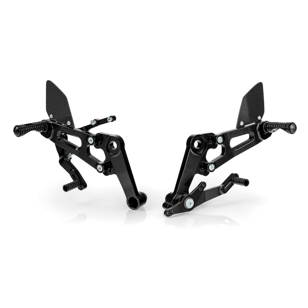 Lampa Ρυθμιζόμενα Μαρσπιέ (Rearsets) Μοτοσικλέτας - Μαύρο Χρώμα 16 Θέσεων  Paraxite 2τεμ (L.PRS001N)