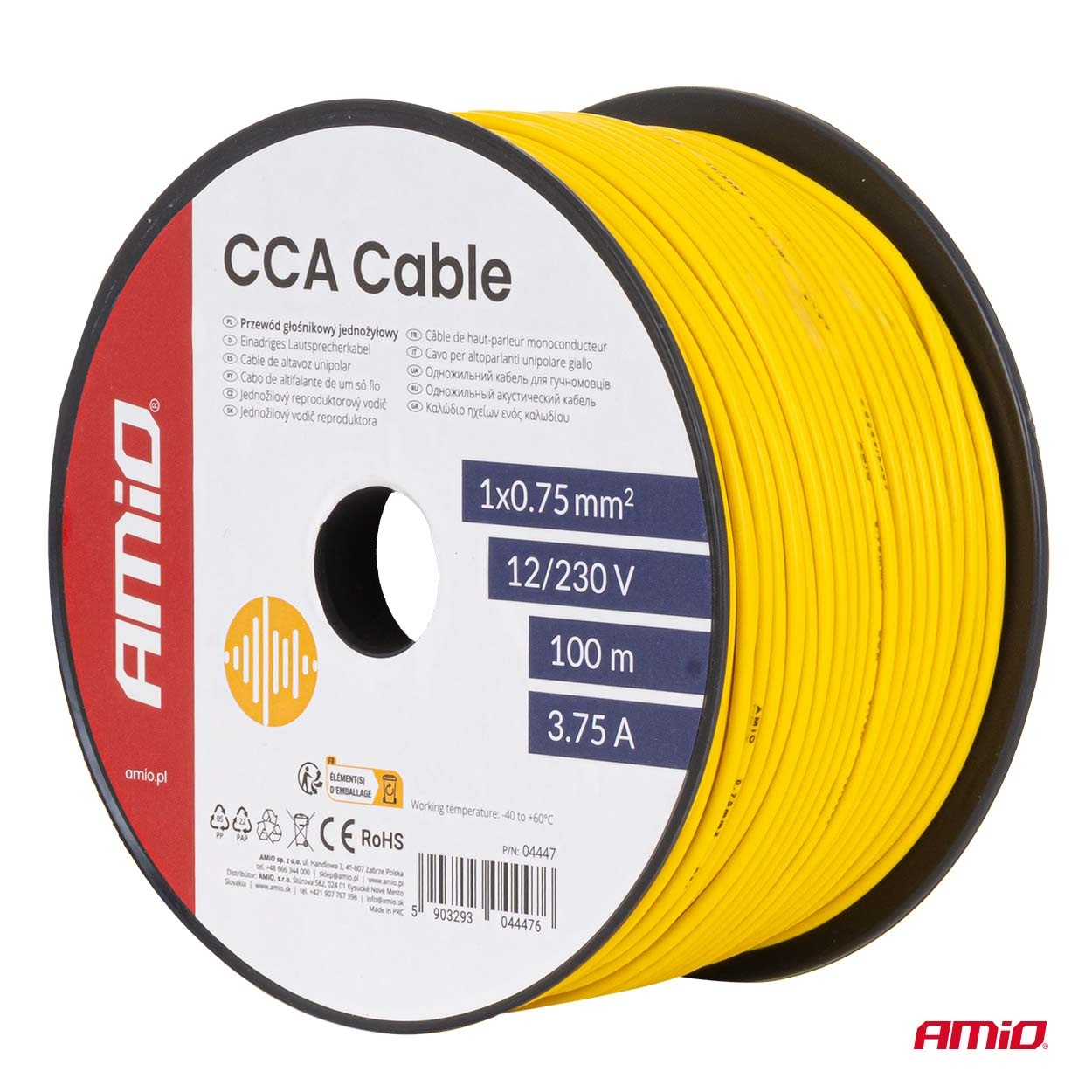 AMIO - Καλώδιο Ηχείων Cca 1×0,75MM² 100M – 3,75A / 12-230V - 1 Τεμ. (04447/AM) - Thumbnail 5