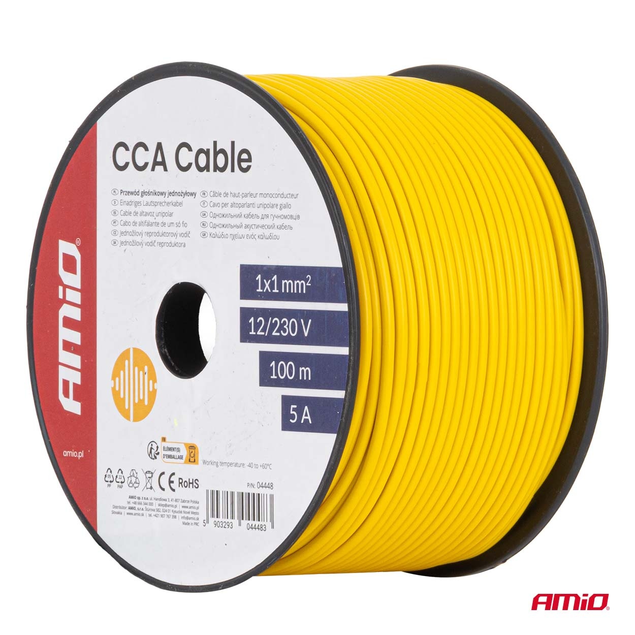 AMIO - Μονόκλωνο Καλώδιο Εγκατάστασης Cca 1×1MM² 100M – 5A / 12-230V - 1 Τεμ. (04448/AM) - Thumbnail 5