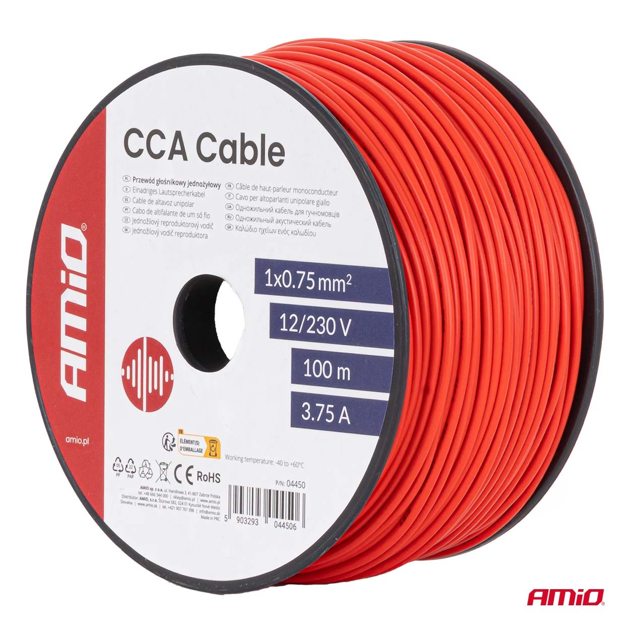 AMIO - Μονόκλωνο Καλώδιο Εγκατάστασης Cca 1×0,75MM² 100M – 12/230V - 1 Τεμ. (04450/AM) - Thumbnail 5