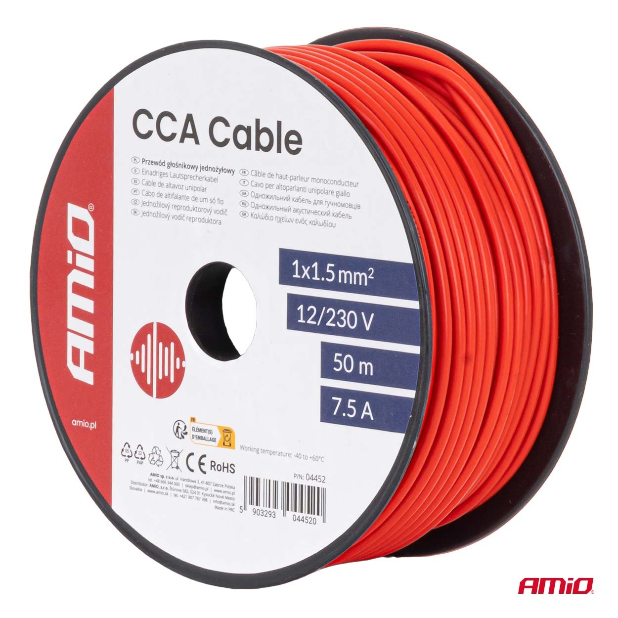 AMIO - Μονόκλωνο Καλώδιο Εγκατάστασης Cca 1×1,5MM² 50M – 12/230V - 1 Τεμ. (04452/AM) - Thumbnail 5