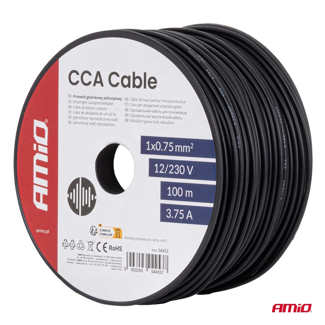 AMIO - Μονόκλωνο Καλώδιο Εγκατάστασης Cca 1×0,75MM² 100M – 12/230V - 1 Τεμ. (04453/AM) - Thumbnail 5