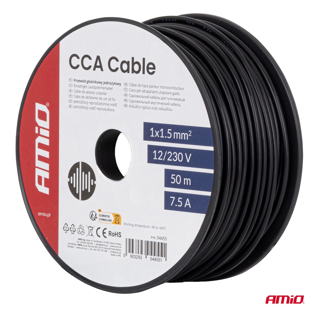 AMIO - Μονόκλωνο Καλώδιο Εγκατάστασης Cca 1×1,5MM² 50M – 12/230V - 1 Τεμ. (04455/AM) - Thumbnail 5