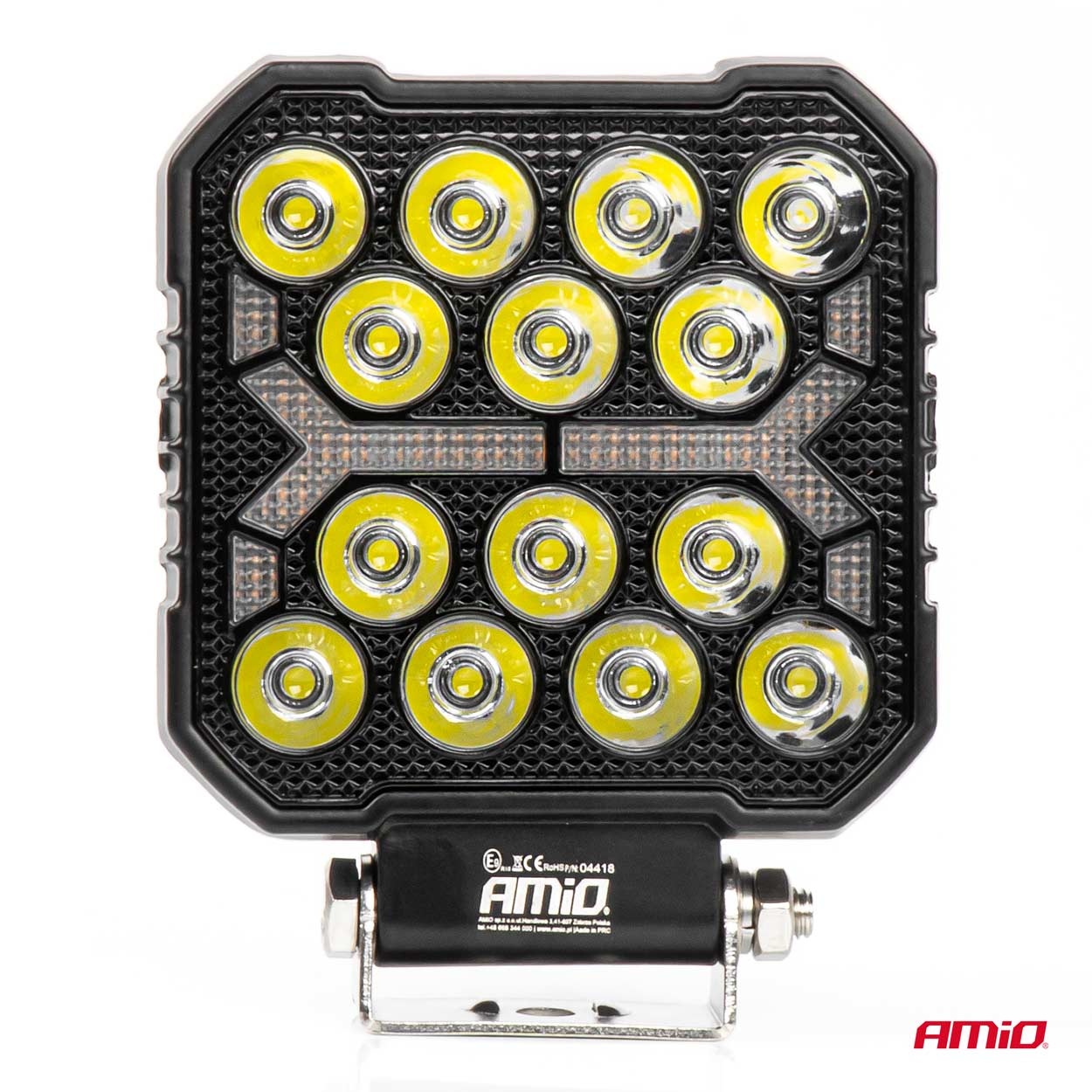 AMIO - LED Λάμπα Εργασίας 42W 4200LM 6500K Με Προειδοποιητικό Φως (λευκό + Κίτρινο) – 9–36V Spot Αλουμινένια - 1 Τεμ. - (04418/AM) - Thumbnail 6