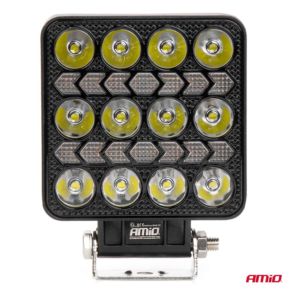 AMIO - LED Λάμπα Εργασίας 36W 3600LM 6500K Με Προειδοποιητικό Φως – 9–36V (λευκό + Κίτρινο) Spot Αλουμινένια - 1 Τεμ. - (04419/AM) - Thumbnail 6