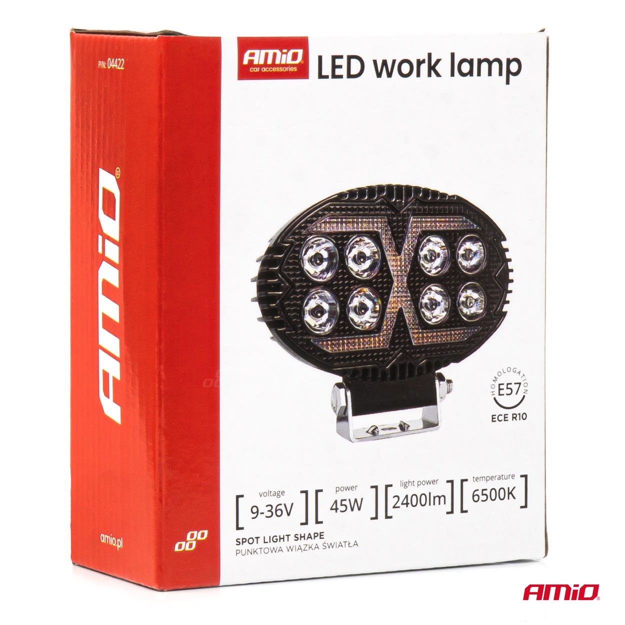 AMIO - Προβολέας Εργασίας LED AWL78 Spot 45W 2400LM 6500K Με Λευκό + Κίτρινο Φώς Προειδοποίησης  9/36V - 1 Τεμ. (04422/AM) - Thumbnail 6