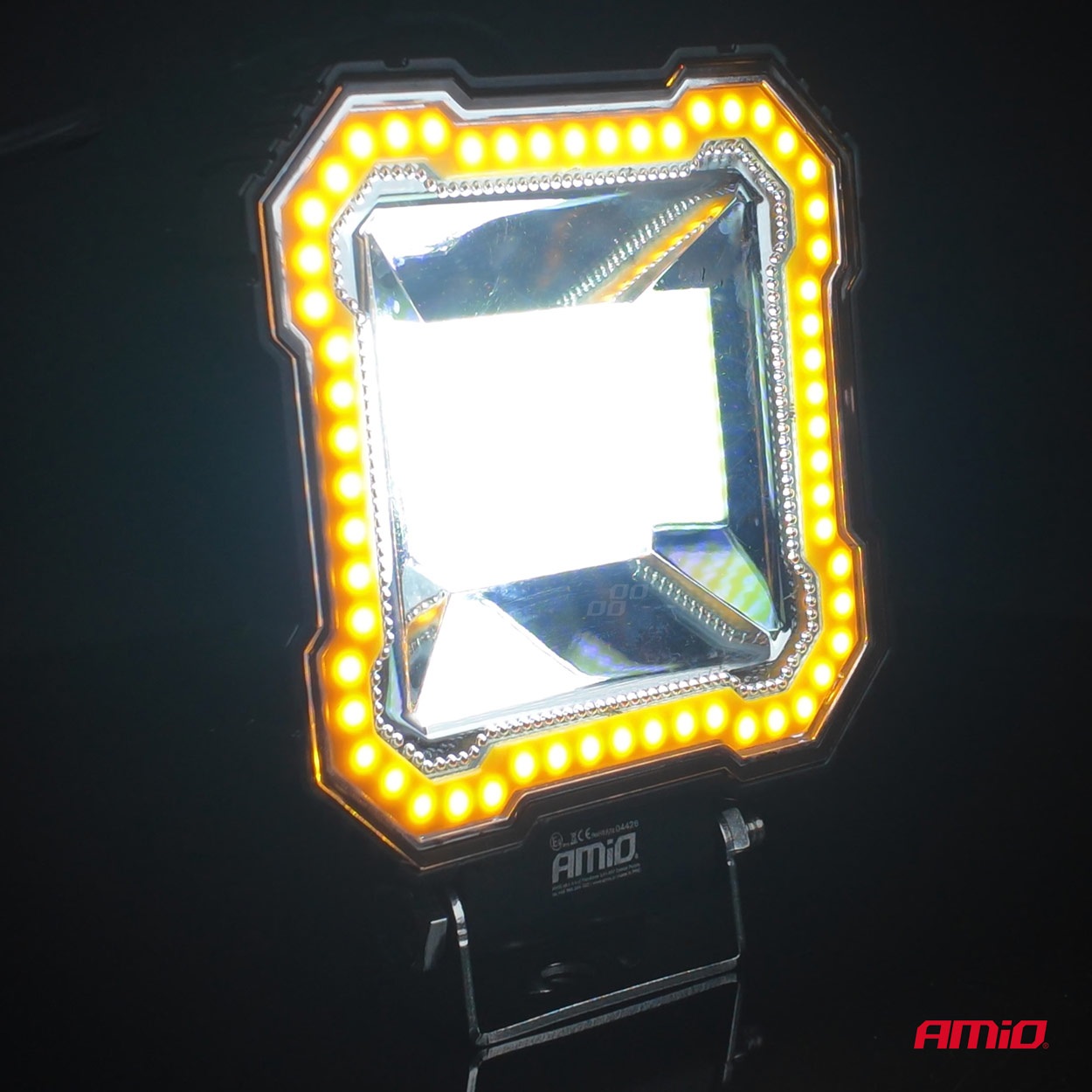 AMIO - Προβολέας Εργασίας LED AWL82 Flood 48W 3600LM 6500K Με Σταθερή Κίτρινη LED Μπάρα – 9–36V - 1 Τεμ. (04426/AM) - Thumbnail 4