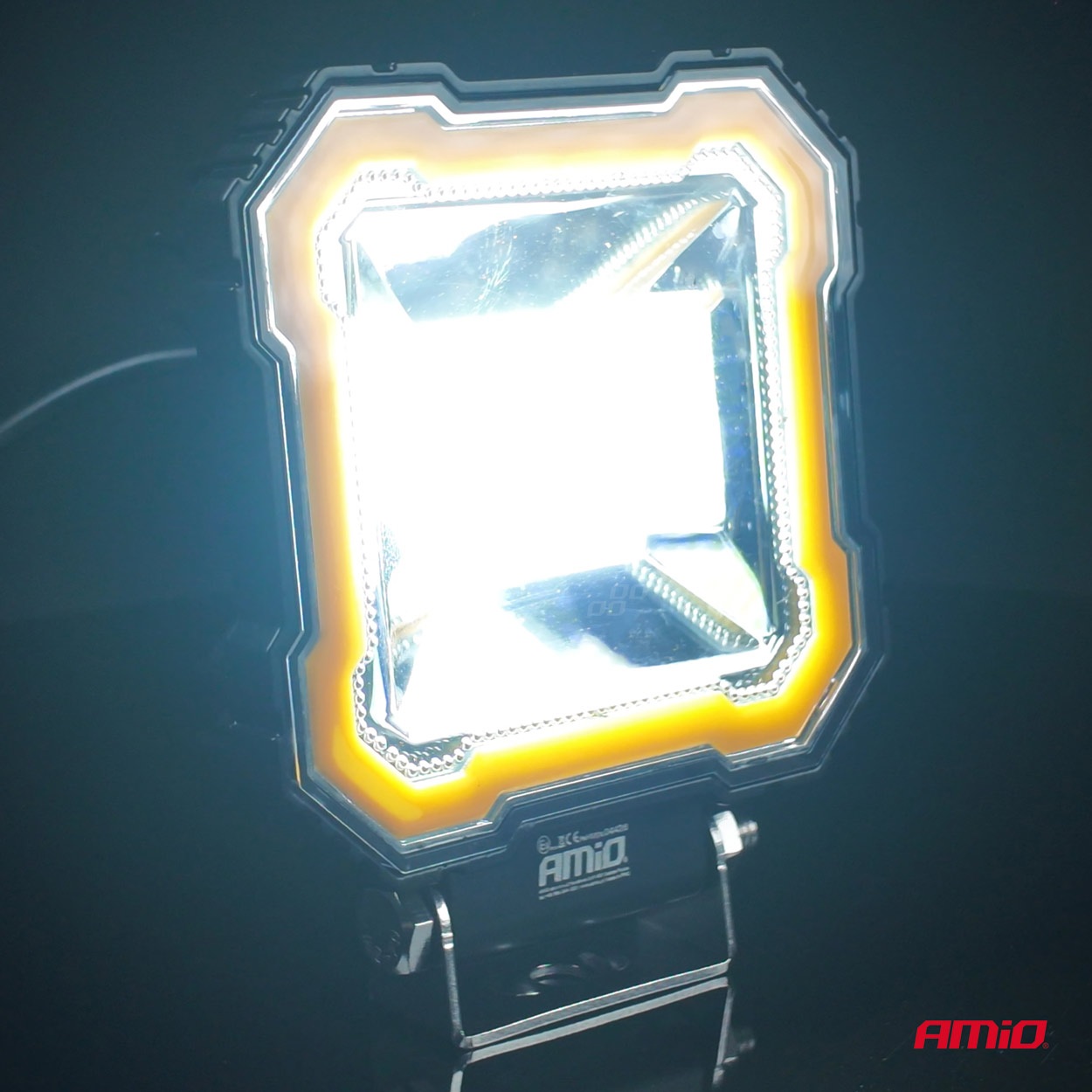 AMIO - Προβολέας Εργασίας LED AWL82 Flood 48W 3600LM 6500K Με Σταθερή Κίτρινη LED Μπάρα – 9–36V - 1 Τεμ. (04426/AM) - Thumbnail 5