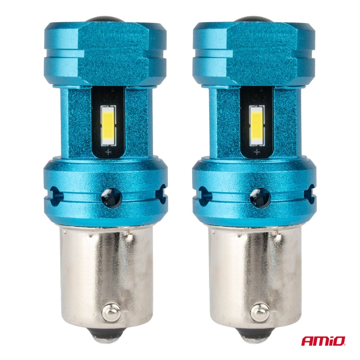AMIO - Λάμπες LED Αυτοκινήτου Canbus 1156 BA15S P21W 4SMD 1860 6000K Λευκή – Universal 12V/24V - 2 Τεμ. (04252/AM) - Thumbnail 2