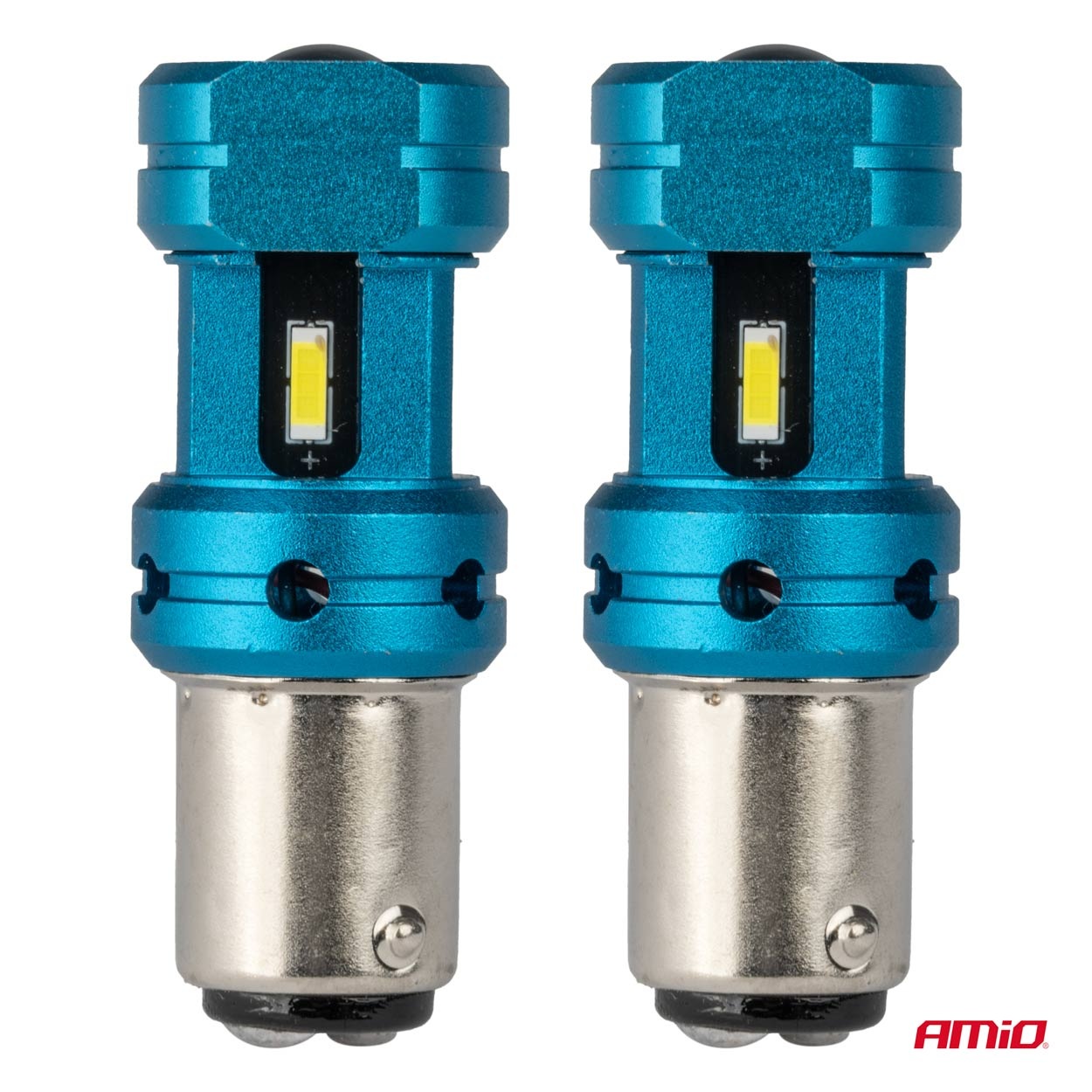 AMIO - Λάμπες LED Αυτοκινήτου LED Canbus 1157 BAY15D P21/5W 4SMD 1860 6000K Λευκή – Universal 12V/24V - 2 Τεμ. (04253/AM) - Thumbnail 2