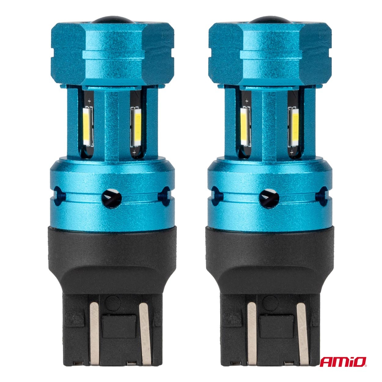 AMIO - Λάμπες LED Canbus T20 7443 W21/5W 4SMD 1860 Λευκή 6000K  – 12/24V - 2 Τεμ. (04255/AM) - Thumbnail 2