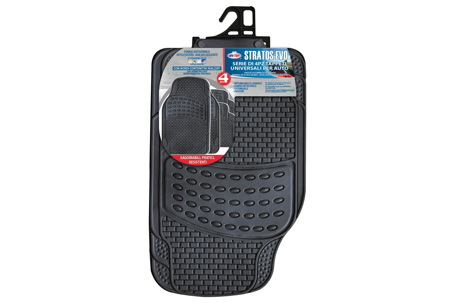 Oto Top - Σετ Πατάκια Αυτοκινήτου Universal  Από Μαλακό Pvc Stratos Evo – Αντιολισθητικά - 4τμχ. (0007846OT150/OTO) - Thumbnail 2