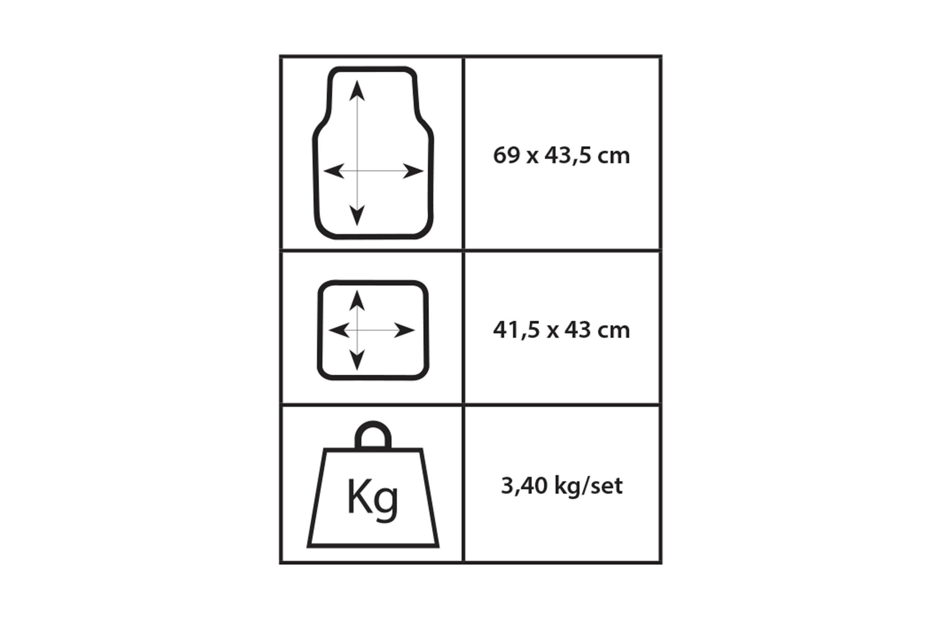 Oto Top - Σετ Πατάκια Αυτοκινήτου Universal  Από Μαλακό Pvc Stratos Evo – Αντιολισθητικά - 4τμχ. (0007846OT150/OTO) - Thumbnail 3
