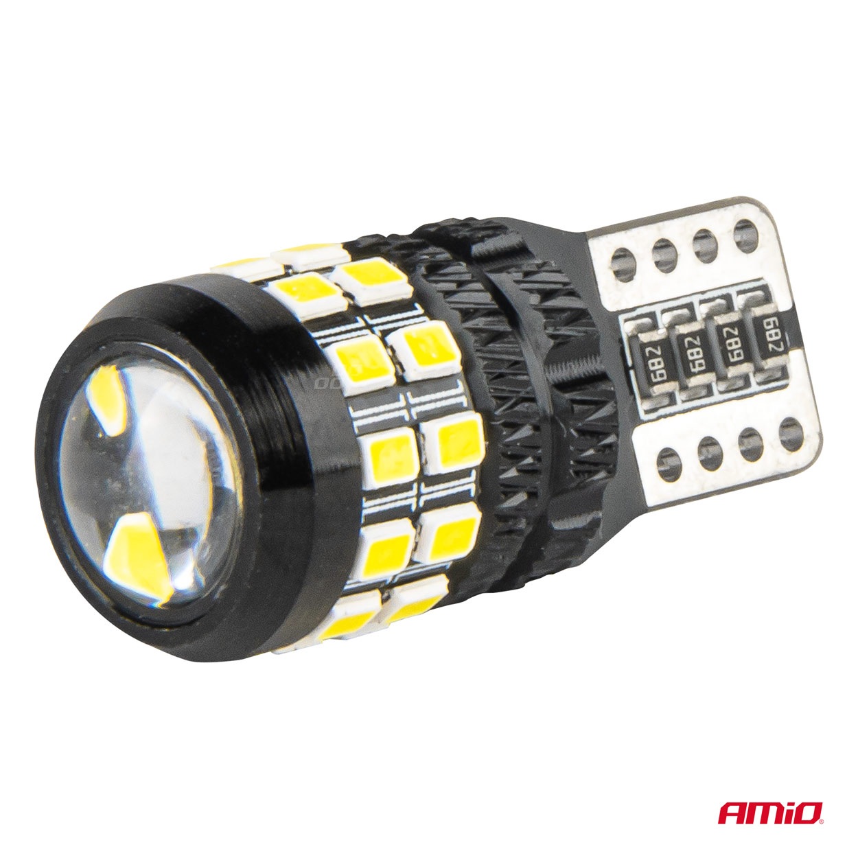 AMIO - Λάμπες LED Canbus T10 (W5W) 27SMD 2016 Λευκές 5500K 12V/24V - 2τεμ. (04258/AM) - Thumbnail 4