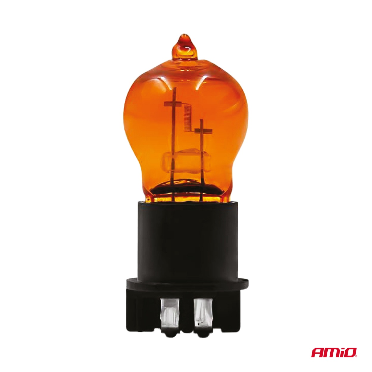 AMIO - Λάμπα Αλογόνου PWY24W 12V 24W Amber (πορτοκαλί) Βάση WP3.3X14.5-4 Για Φλας  - 1 ΤΕΜ.(04410/AM) - Thumbnail 2