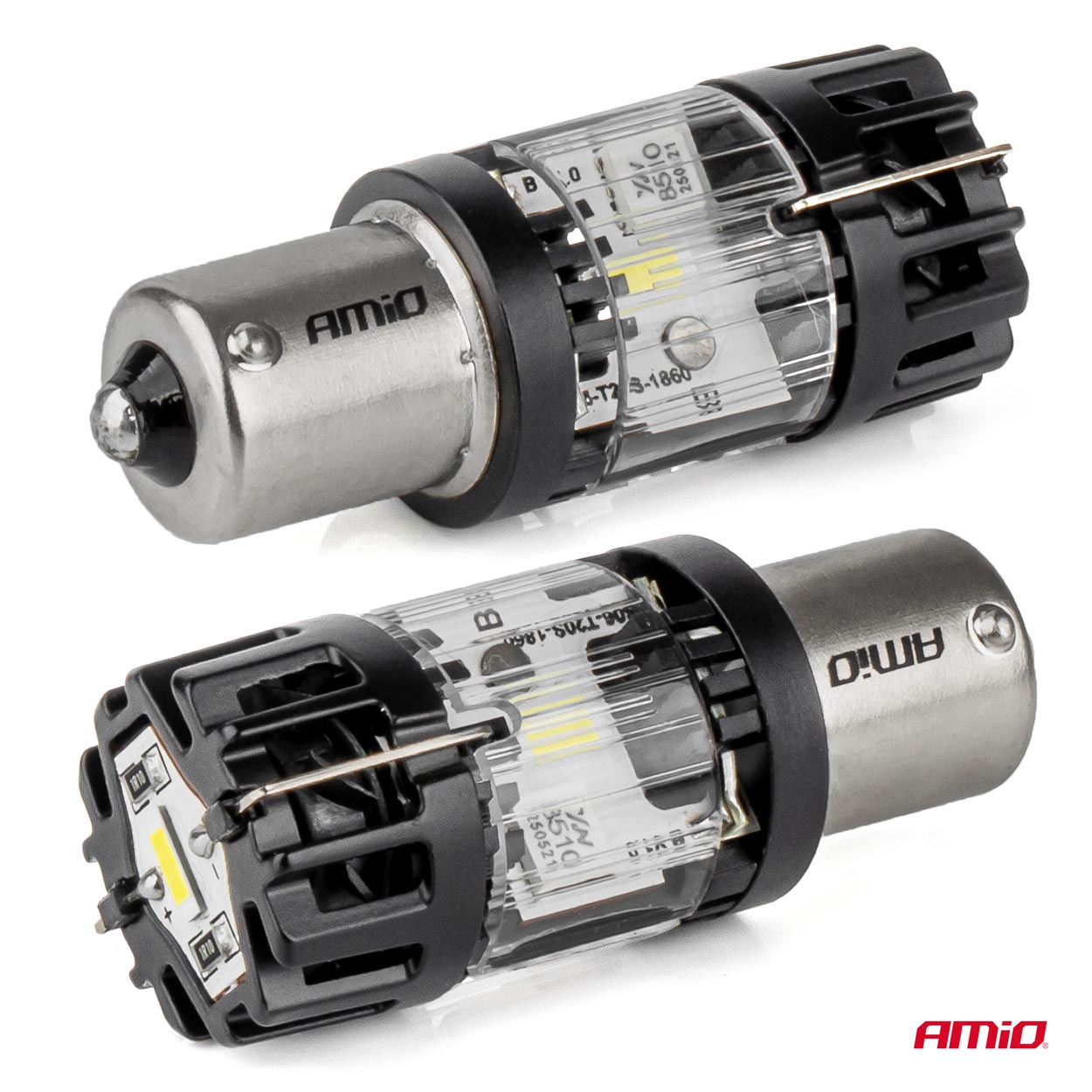 AMIO - Λαμπτήρας LED Τύπου P21W Βάση BA15S Τάση Λειτουργίας 12V Απόδοσης 66W (4800LM) Lumitec Series Full Canbus Μονοπολικό Csp 6500K Plug & Play Για Επιβατικά Αυτοκίνητα - 1 Τεμ. (04688/AM) - Thumbnail 2