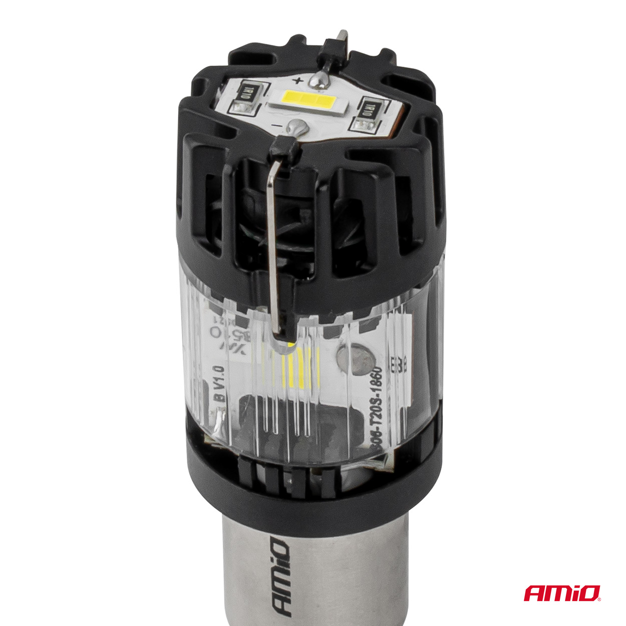 AMIO - Λαμπτήρας LED Τύπου P21W Βάση BA15S Τάση Λειτουργίας 12V Απόδοσης 66W (4800LM) Lumitec Series Full Canbus Μονοπολικό Csp 6500K Plug & Play Για Επιβατικά Αυτοκίνητα - 1 Τεμ. (04688/AM) - Thumbnail 3
