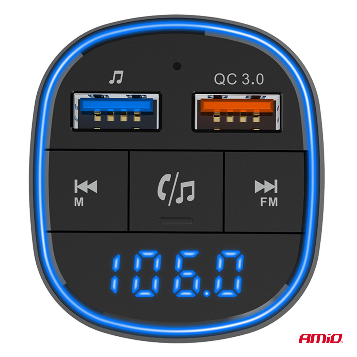 AMIO - Fm Transmitter Αναπτήρα Τύπου FMT01 Τάση Λειτουργίας Για Επιβατικά Αυτοκίνητα Και Φορτηγά Με 2XUSB Type-a Για Επιβατικά Αυτοκίνητα Και Φορτηγά - 1 Τεμ. (04648/AM) - Thumbnail 6