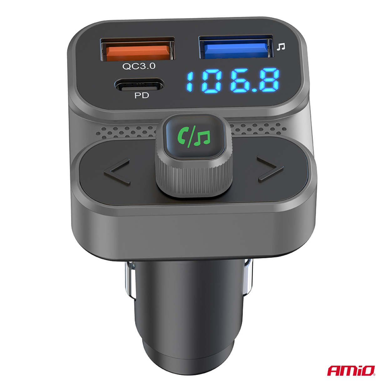 AMIO - Fm Transmitter Αναπτήρα Τύπου FMT02 Τάση Λειτουργίας 12-24V Με 2XUSB Type-a Και 1XUSB Type-c Για Επιβατικά Αυτοκίνητα Και Φορτηγά - 1 Τεμ. (04649/AM) - Thumbnail 6