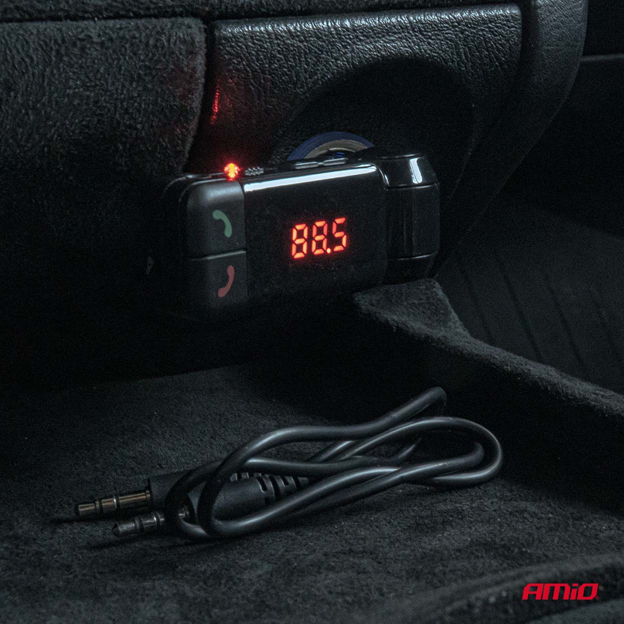 AMIO - Fm Transmitter Αναπτήρα Τύπου FMT03 Τάση Λειτουργίας 12-24V Με 2XUSB Type-a Και Bluetooth Για Επιβατικά Αυτοκίνητα Και Φορτηγά - 1 Τεμ. (04650/AM) - Thumbnail 4
