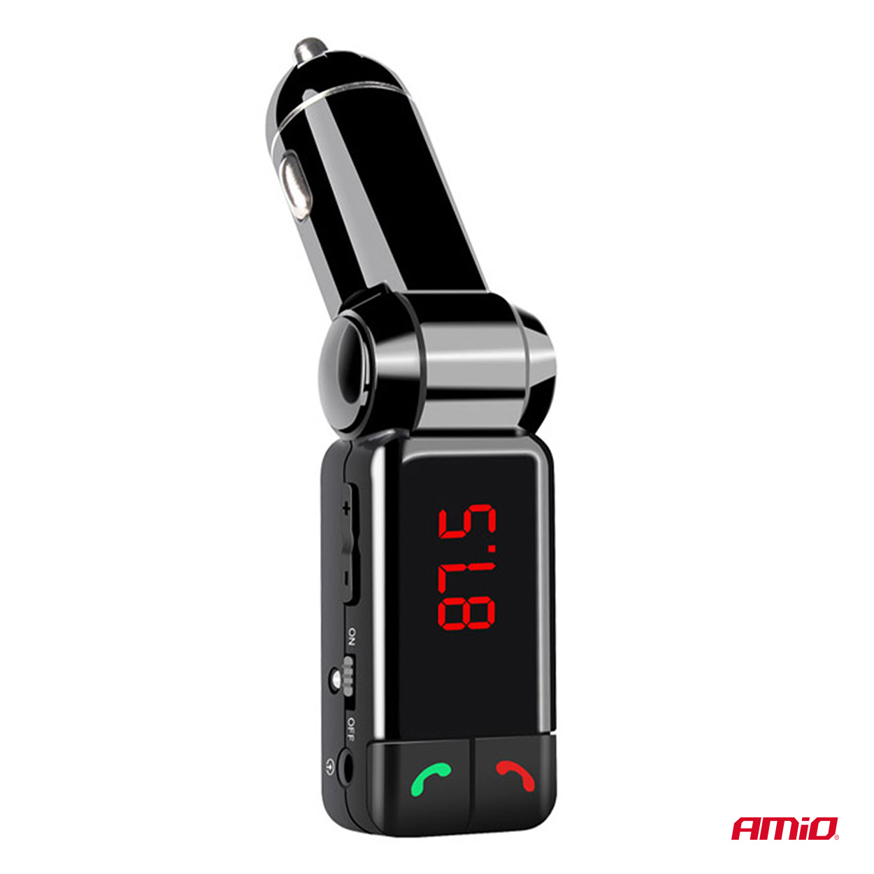 AMIO - Fm Transmitter Αναπτήρα Τύπου FMT03 Τάση Λειτουργίας 12-24V Με 2XUSB Type-a Και Bluetooth Για Επιβατικά Αυτοκίνητα Και Φορτηγά - 1 Τεμ. (04650/AM) - Thumbnail 5