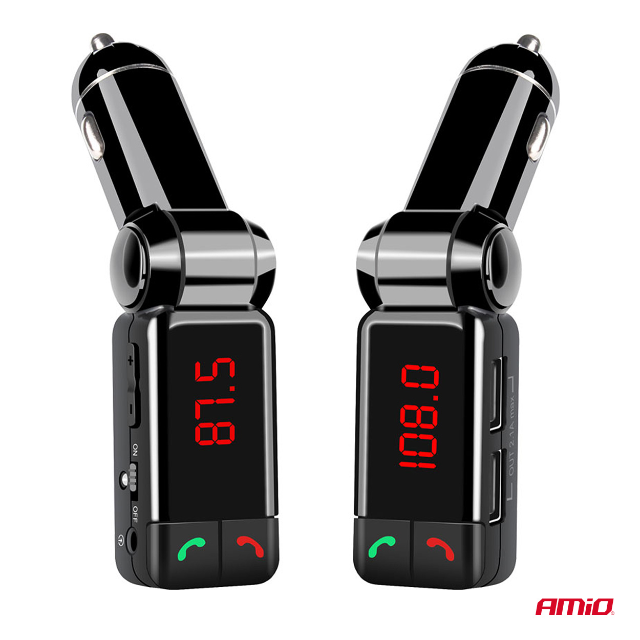 AMIO - Fm Transmitter Αναπτήρα Τύπου FMT03 Τάση Λειτουργίας 12-24V Με 2XUSB Type-a Και Bluetooth Για Επιβατικά Αυτοκίνητα Και Φορτηγά - 1 Τεμ. (04650/AM) - Thumbnail 6