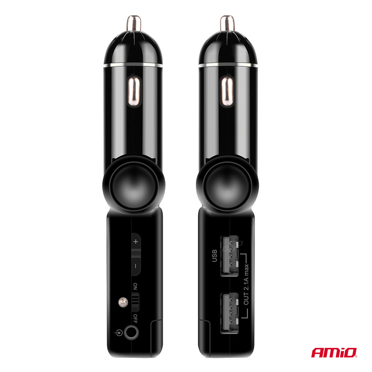 AMIO - Fm Transmitter Αναπτήρα Τύπου FMT03 Τάση Λειτουργίας 12-24V Με 2XUSB Type-a Και Bluetooth Για Επιβατικά Αυτοκίνητα Και Φορτηγά - 1 Τεμ. (04650/AM) - Thumbnail 7
