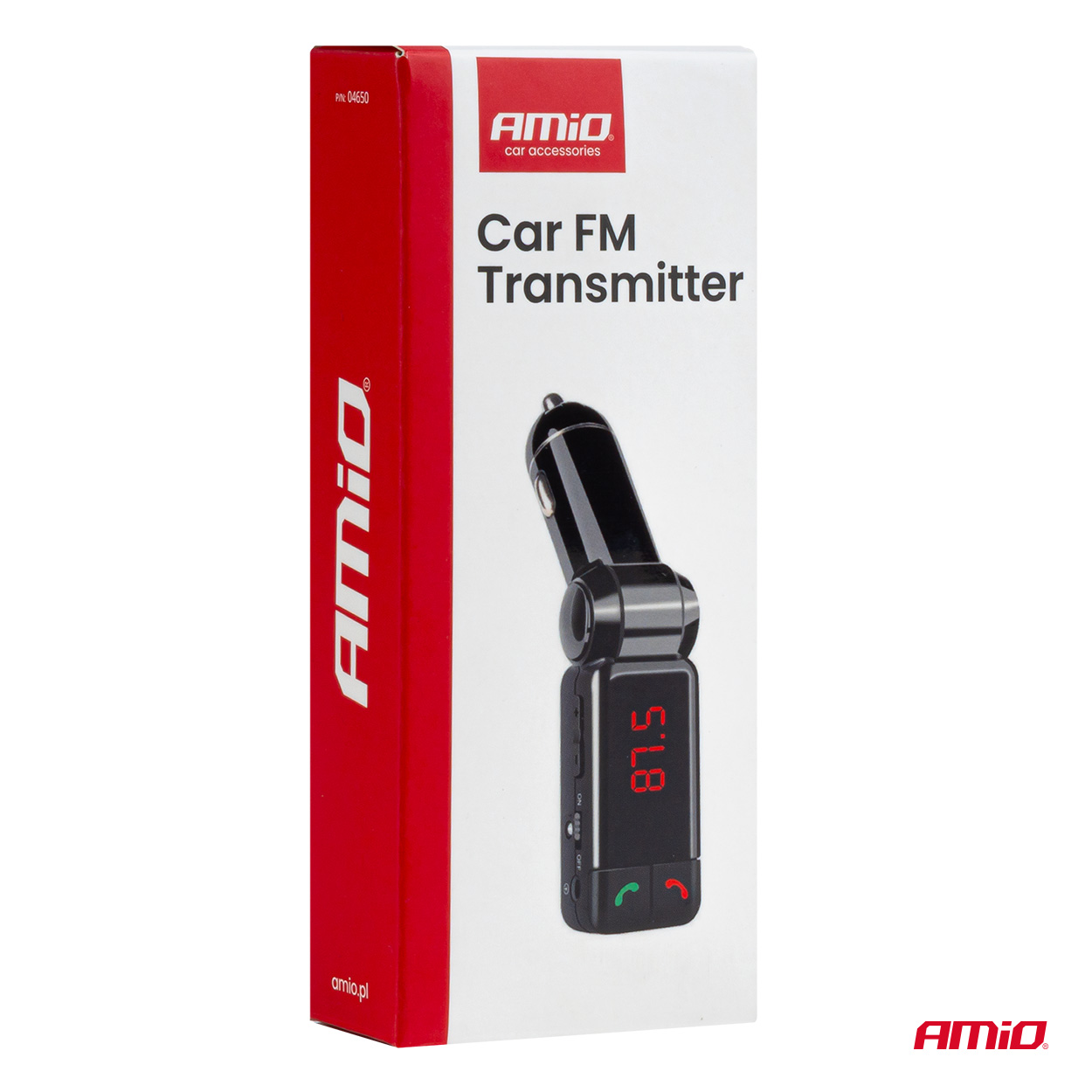 AMIO - Fm Transmitter Αναπτήρα Τύπου FMT03 Τάση Λειτουργίας 12-24V Με 2XUSB Type-a Και Bluetooth Για Επιβατικά Αυτοκίνητα Και Φορτηγά - 1 Τεμ. (04650/AM) - Thumbnail 2