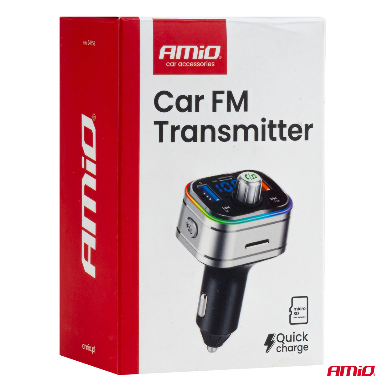 AMIO - Fm Transmitter Αυτοκινήτου 12/24V Με 1XUSB Type-c Και Υποδοχή Microsd - 1 Τεμ. (04652/AM) - Thumbnail 11