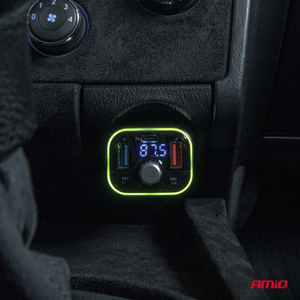 AMIO - Fm Transmitter Αυτοκινήτου 12/24V Με 1XUSB Type-c Και Υποδοχή Microsd - 1 Τεμ. (04652/AM) - Thumbnail 3
