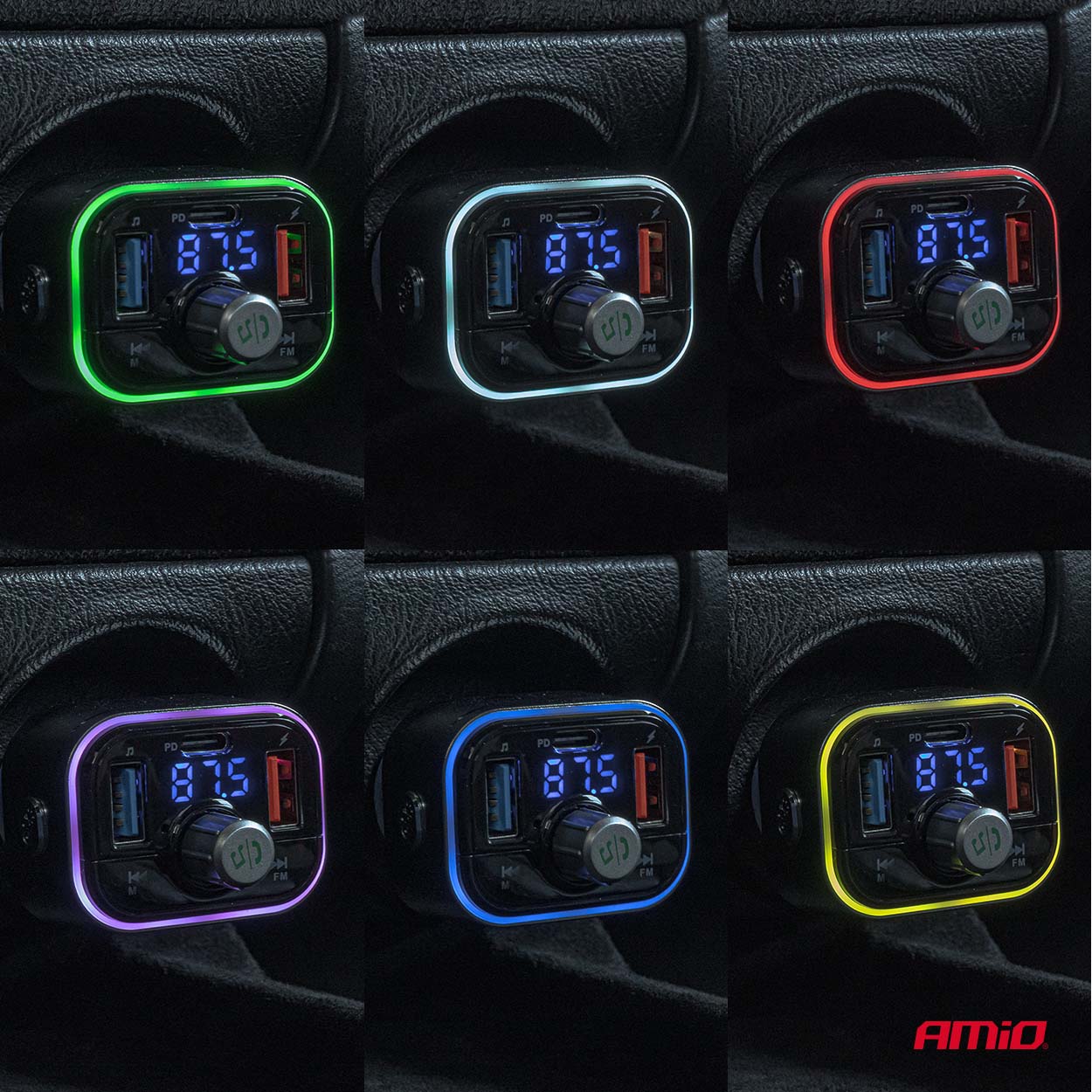 AMIO - Fm Transmitter Αυτοκινήτου 12/24V Με 1XUSB Type-c Και Υποδοχή Microsd - 1 Τεμ. (04652/AM) - Thumbnail 4