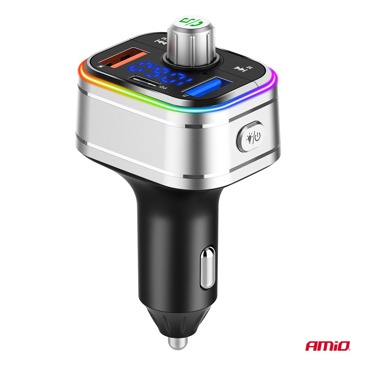 AMIO - Fm Transmitter Αυτοκινήτου 12/24V Με 1XUSB Type-c Και Υποδοχή Microsd - 1 Τεμ. (04652/AM) - Thumbnail 5