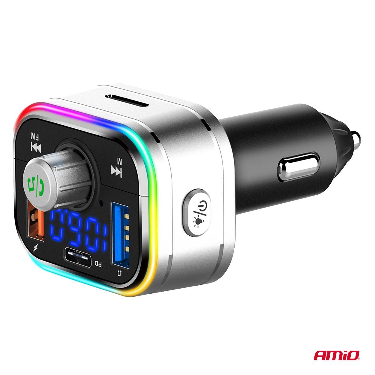 AMIO - Fm Transmitter Αυτοκινήτου 12/24V Με 1XUSB Type-c Και Υποδοχή Microsd - 1 Τεμ. (04652/AM) - Thumbnail 6