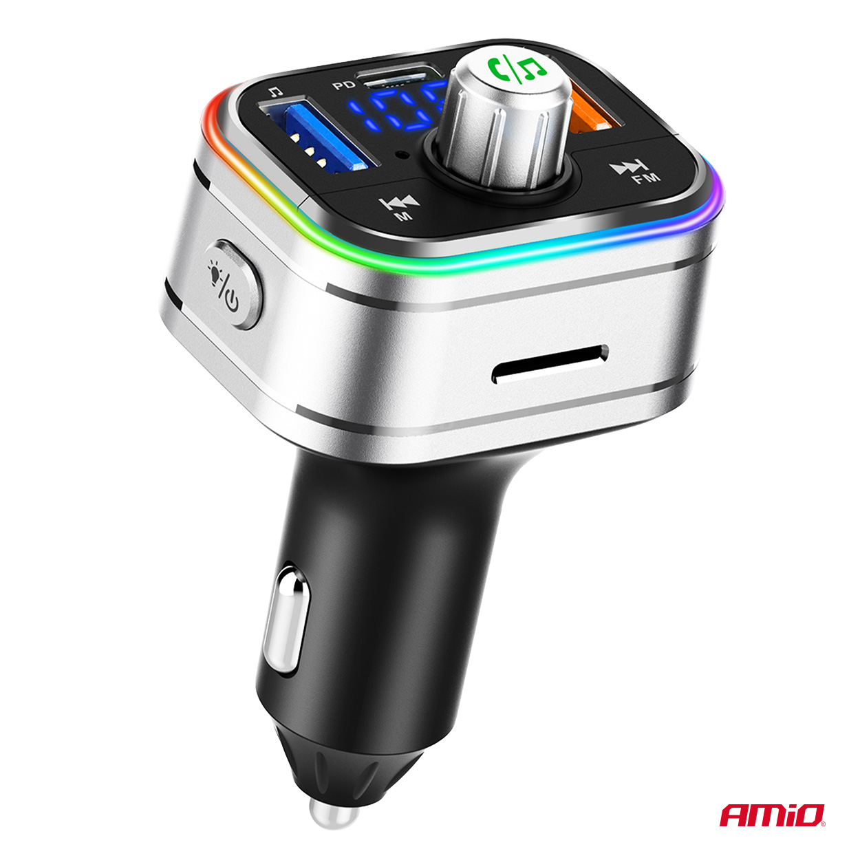 AMIO - Fm Transmitter Αυτοκινήτου 12/24V Με 1XUSB Type-c Και Υποδοχή Microsd - 1 Τεμ. (04652/AM) - Thumbnail 9