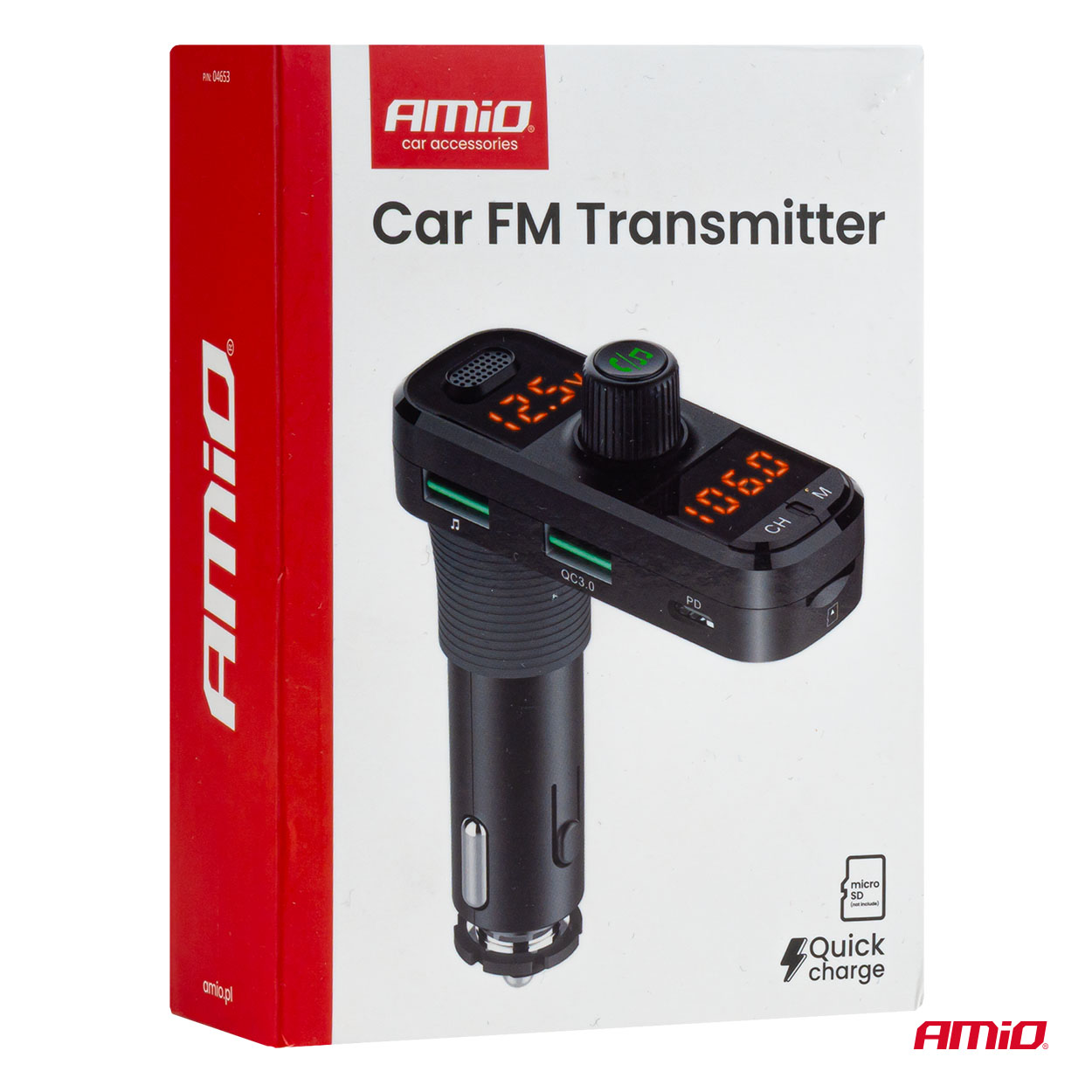 AMIO - Fm Transmitter Αναπτήρα Τύπου FMT06 Τάση Λειτουργίας 12-24V Με 2XUSB Type-a, 1XUSB Type-c Και Υποδοχή Microsd Για Επιβατικά Αυτοκίνητα Και Φορτηγά - 1 Τεμ. (04653/AM) - Thumbnail 9