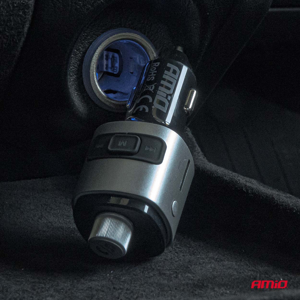 AMIO - Fm Transmitter Αυτοκινήτου 12/24V Με 2XUSB Type-a Και Υποδοχή Microsd - 1 Τεμ. (04654/AM) - Thumbnail 9