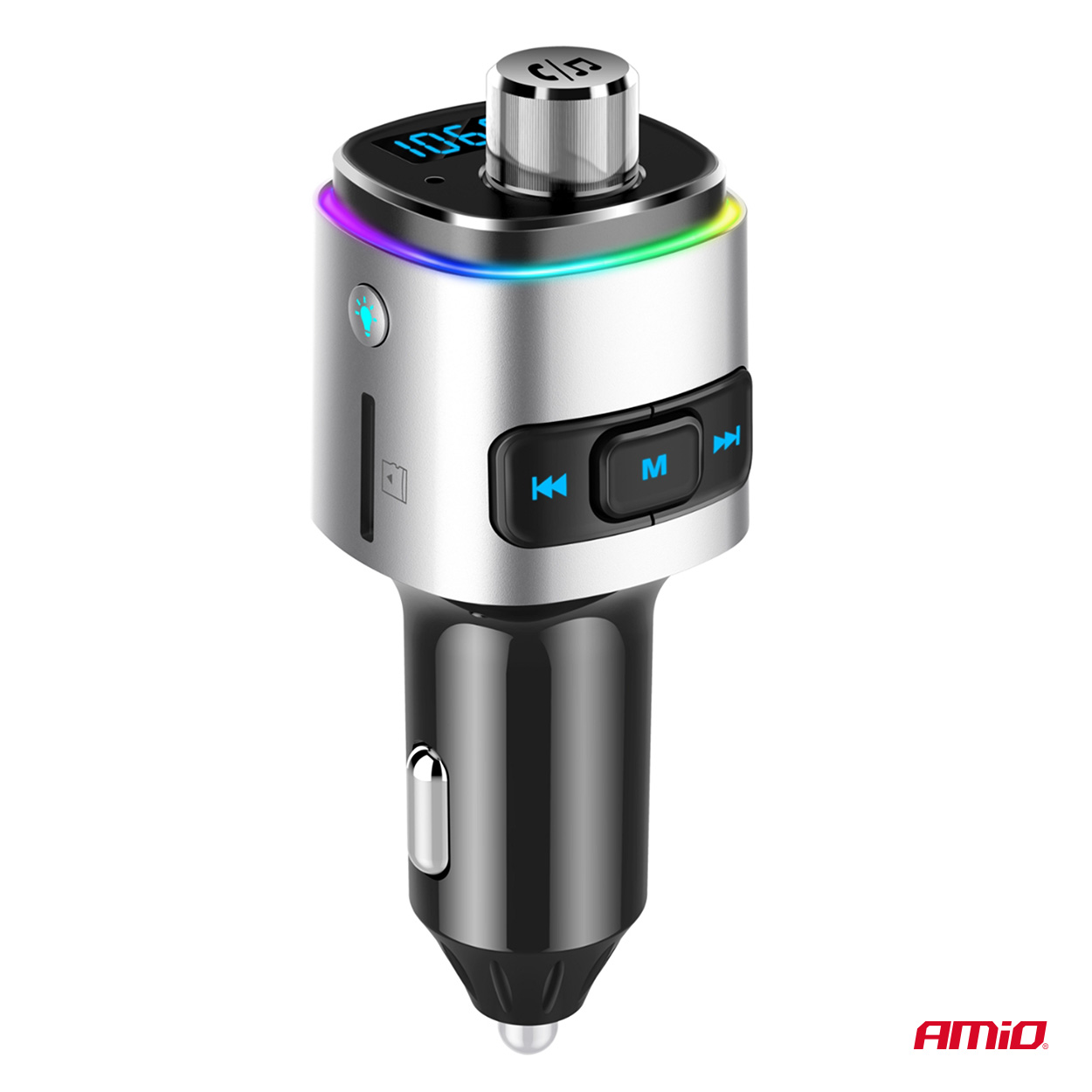 AMIO - Fm Transmitter Αυτοκινήτου 12/24V Με 2XUSB Type-a Και Υποδοχή Microsd - 1 Τεμ. (04654/AM) - Thumbnail 11