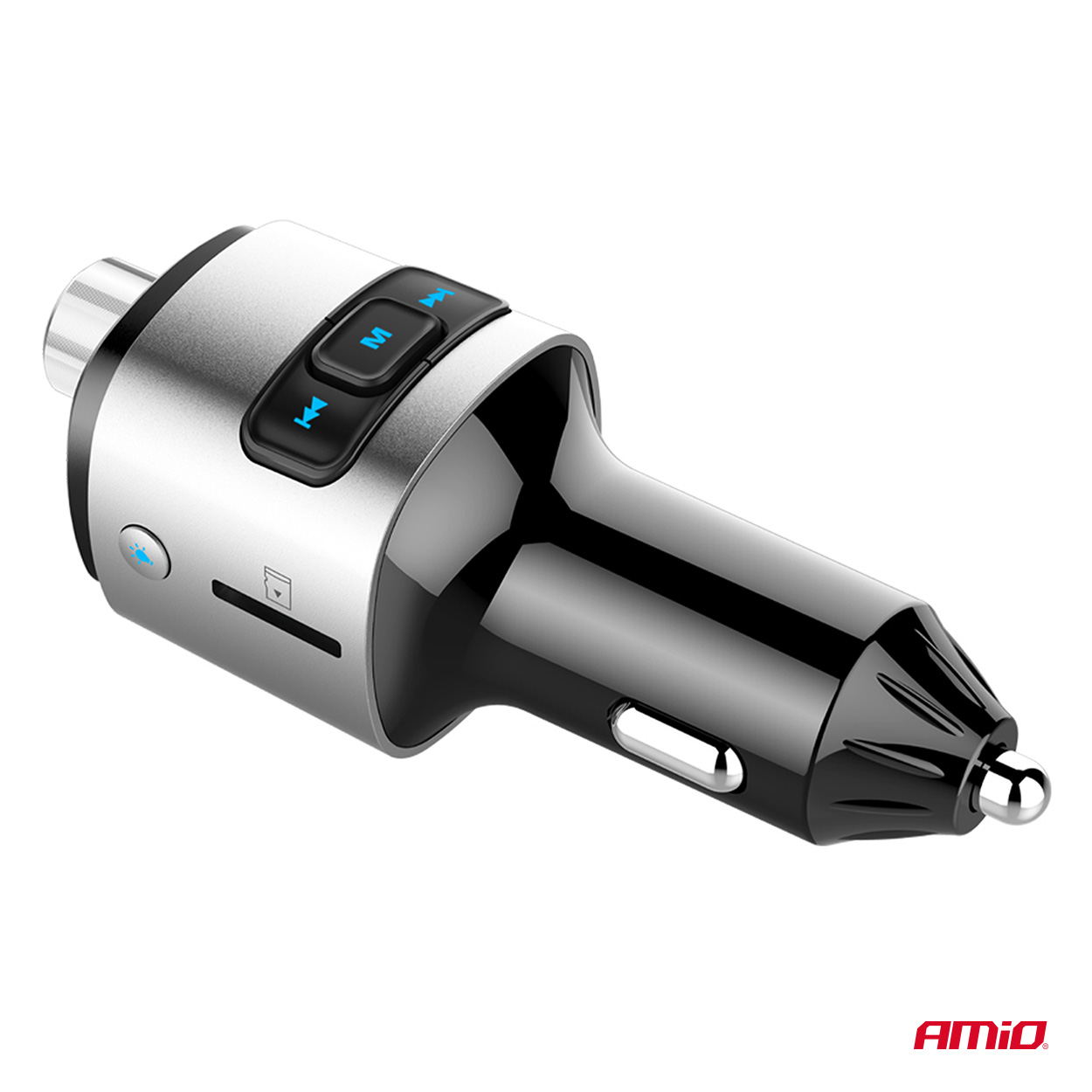 AMIO - Fm Transmitter Αυτοκινήτου 12/24V Με 2XUSB Type-a Και Υποδοχή Microsd - 1 Τεμ. (04654/AM) - Thumbnail 3