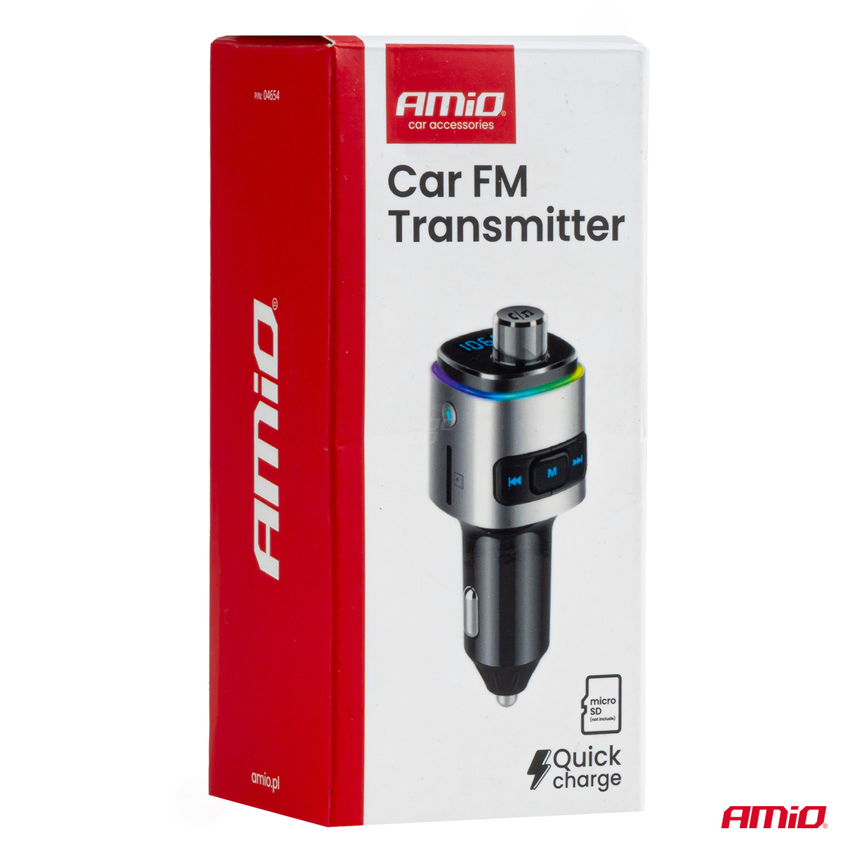 AMIO - Fm Transmitter Αυτοκινήτου 12/24V Με 2XUSB Type-a Και Υποδοχή Microsd - 1 Τεμ. (04654/AM) - Thumbnail 14