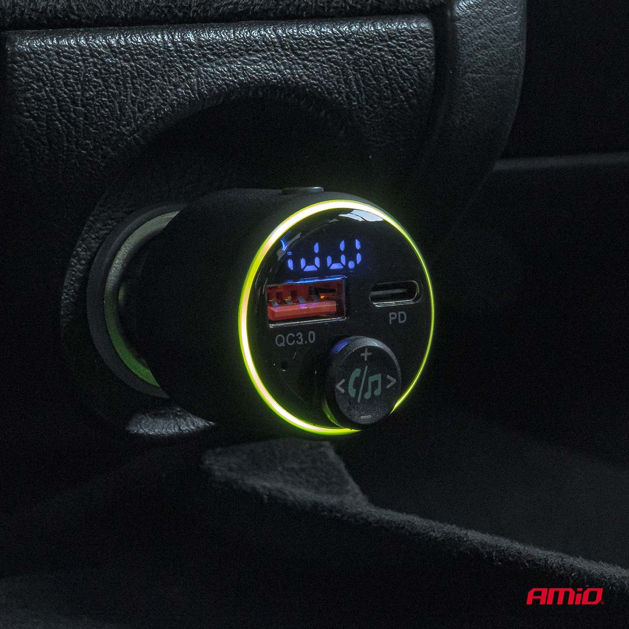 AMIO - Fm Transmitter Αυτοκινήτου 12/24V Με 1XUSB Type-a Και 1XUSB Type-c - 1 Τεμ. (04655/AM) - Thumbnail 2