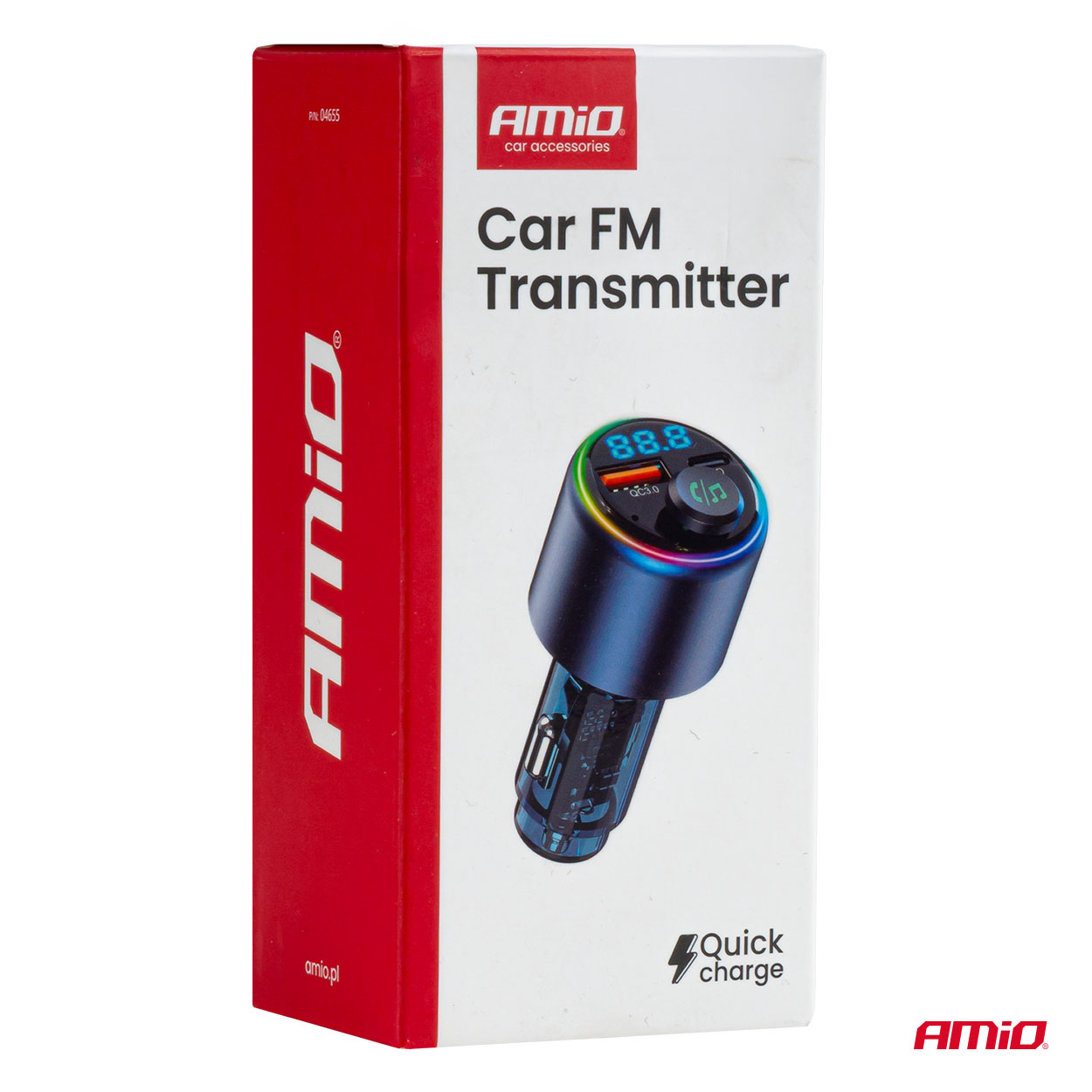 AMIO - Fm Transmitter Αυτοκινήτου 12/24V Με 1XUSB Type-a Και 1XUSB Type-c - 1 Τεμ. (04655/AM) - Thumbnail 11