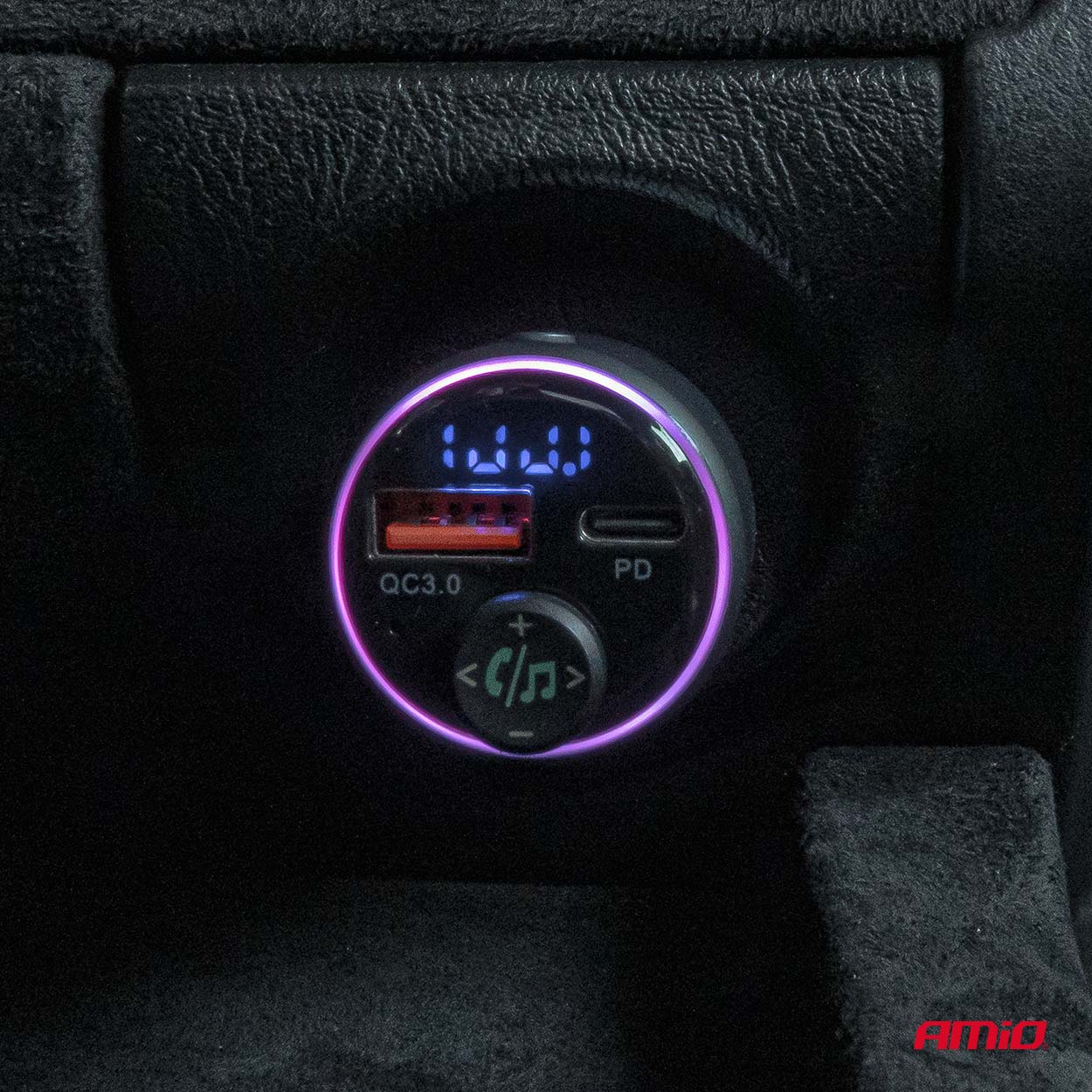 AMIO - Fm Transmitter Αυτοκινήτου 12/24V Με 1XUSB Type-a Και 1XUSB Type-c - 1 Τεμ. (04655/AM) - Thumbnail 3