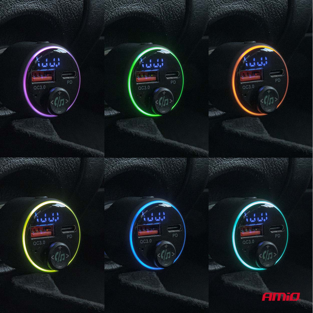 AMIO - Fm Transmitter Αυτοκινήτου 12/24V Με 1XUSB Type-a Και 1XUSB Type-c - 1 Τεμ. (04655/AM) - Thumbnail 5