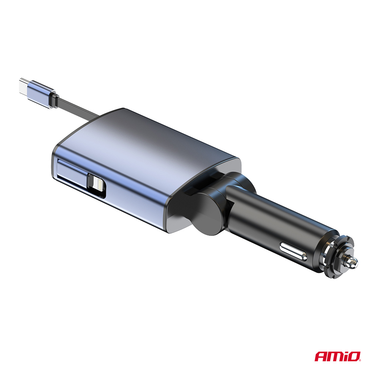 AMIO - Fm Transmitter Αυτοκινήτου 12/24V Με 1XUSB Type-a, 1XUSB Type-c Και Ενσωματωμένο Καλώδιο Φόρτισης Type-c - 1 Τεμ. (04656/AM) - Thumbnail 6